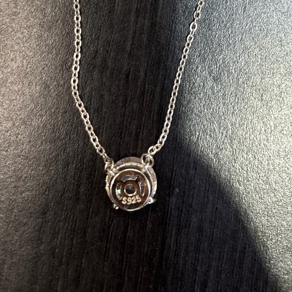 14k White Gold Plated 3ct Solitaire CZ Necklace - Picture 7 of 7